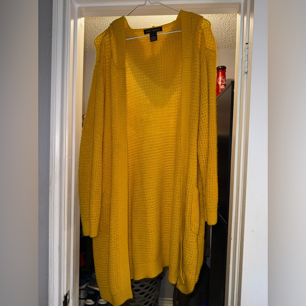 “PLUS SIZE” Yellow Women's Sweater